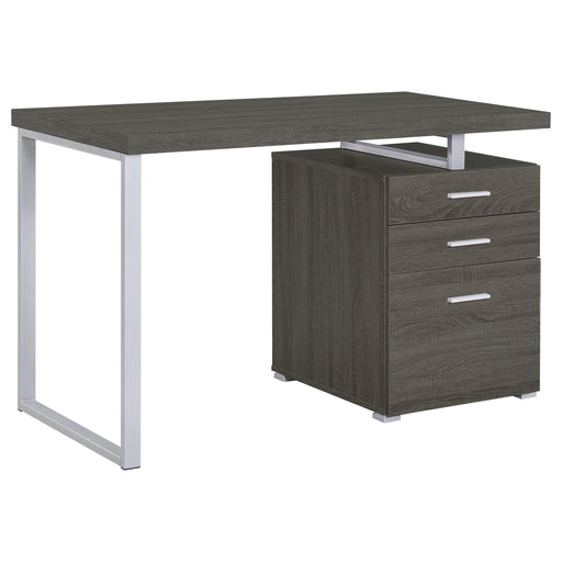Brennan 3-drawer Office Desk Weathered Grey - U&U Home Budget Furniture (Carteret, NJ)