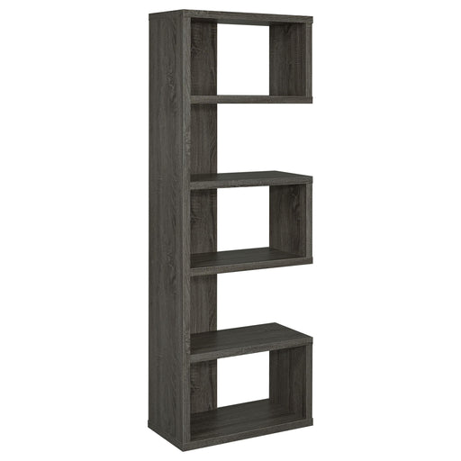 Joey 5-tier Bookcase Weathered Grey - U&U Home Budget Furniture (Carteret, NJ)