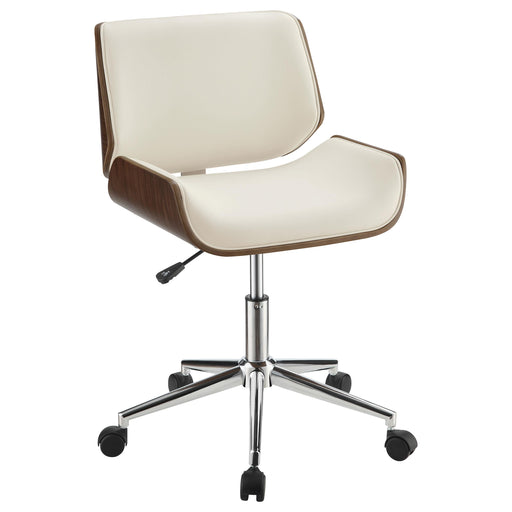 Addington Adjustable Height Office Chair Ecru and Chrome - U&U Home Budget Furniture (Carteret, NJ)