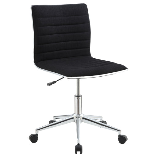 Chryses Adjustable Height Office Chair Black and Chrome - U&U Home Budget Furniture (Carteret, NJ)