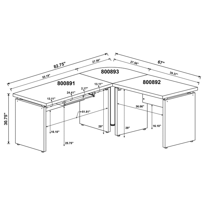 Skylar L-Shape Desks - U&U Home Budget Furniture (Carteret, NJ)