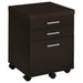 Skylar 3-drawer Mobile File Cabinet Cappuccino - U&U Home Budget Furniture (Carteret, NJ)