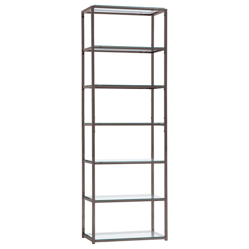 Kate 6-shelf Bookcase Black Nickel - U&U Home Budget Furniture (Carteret, NJ)