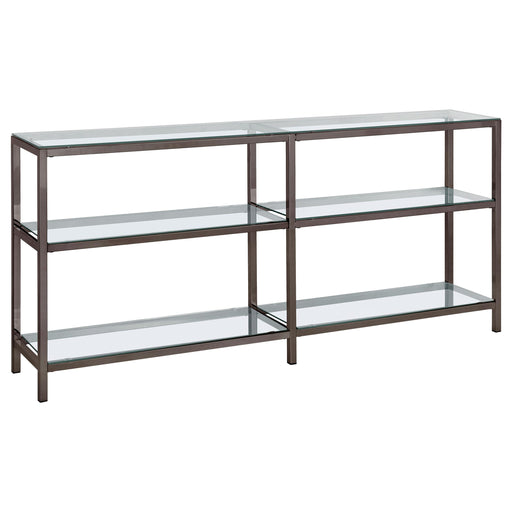 Kate 2-tier Bookcase Black Nickel - U&U Home Budget Furniture (Carteret, NJ)