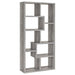 Theo 10-shelf Bookcase Grey Driftwood - U&U Home Budget Furniture (Carteret, NJ)