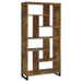 Delwin 10-shelf Bookcase Antique Nutmeg - U&U Home Budget Furniture (Carteret, NJ)
