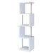 Baxter 4-shelf Bookcase White and Chrome - U&U Home Budget Furniture (Carteret, NJ)