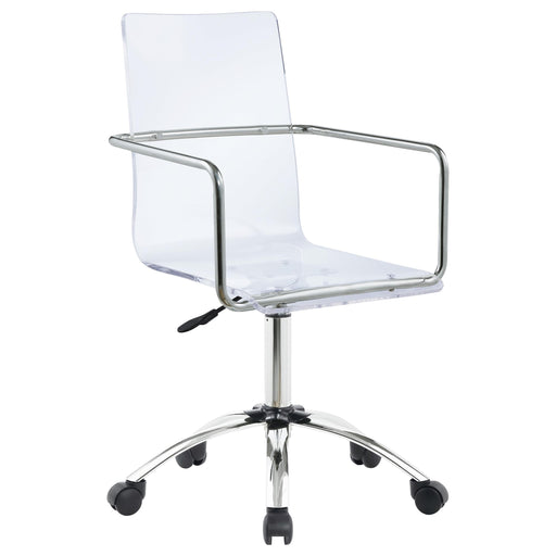 Amaturo Office Chair with Casters Clear and Chrome - U&U Home Budget Furniture (Carteret, NJ)