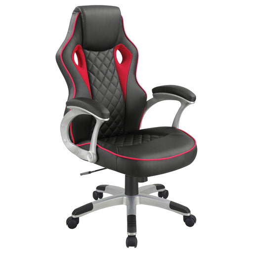 Lucas Upholstered Office Chair Black and Red - U&U Home Budget Furniture (Carteret, NJ)