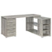 Yvette L-shape Office Desk Grey Driftwood - U&U Home Budget Furniture (Carteret, NJ)
