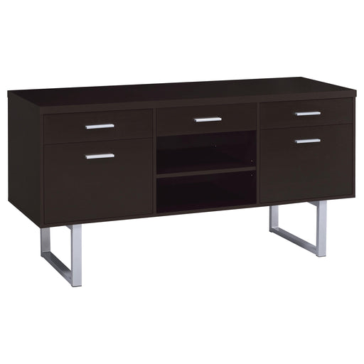 Lawtey 5-drawer Credenza with Adjustable Shelf Cappuccino - U&U Home Budget Furniture (Carteret, NJ)