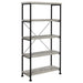 Analiese 4-shelf Bookcase Grey Driftwood - U&U Home Budget Furniture (Carteret, NJ)
