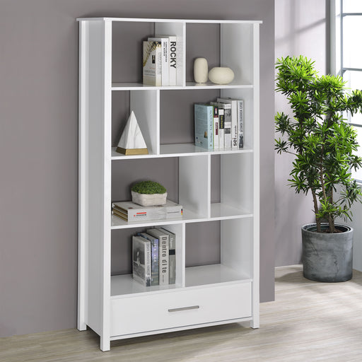 Dylan Rectangular 8-shelf Bookcase - U&U Home Budget Furniture (Carteret, NJ)