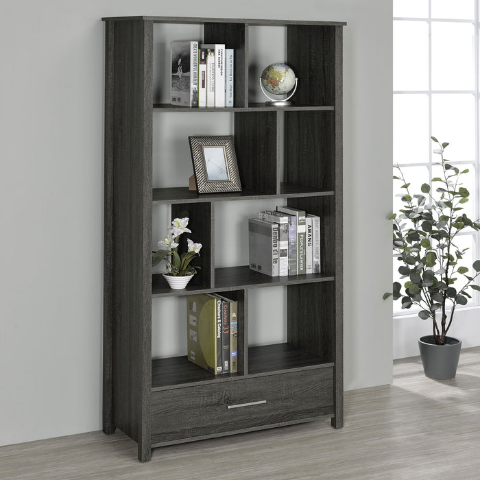 Dylan Rectangular 8-shelf Bookcase - U&U Home Budget Furniture (Carteret, NJ)