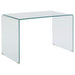 Ripley Glass Writing Desk Clear - U&U Home Budget Furniture (Carteret, NJ)