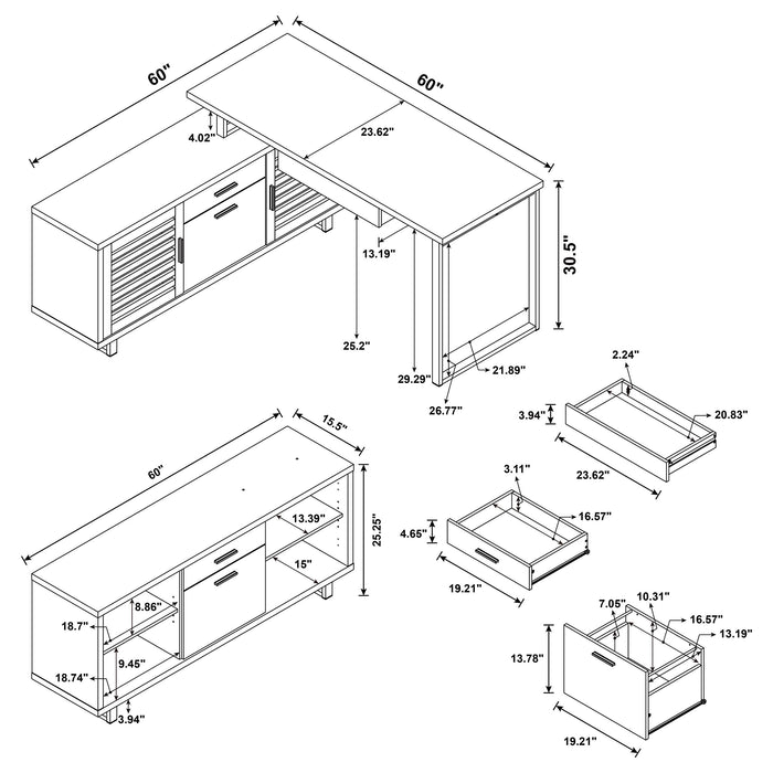 Maddox L-Shape Desk - U&U Home Budget Furniture (Carteret, NJ)