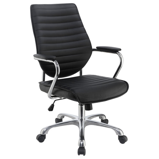 Chase High Back Office Chair Black and Chrome - U&U Home Budget Furniture (Carteret, NJ)
