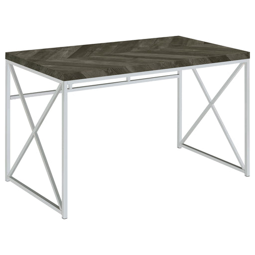 Grimma Writing Desk Rustic Grey Herringbone - U&U Home Budget Furniture (Carteret, NJ)