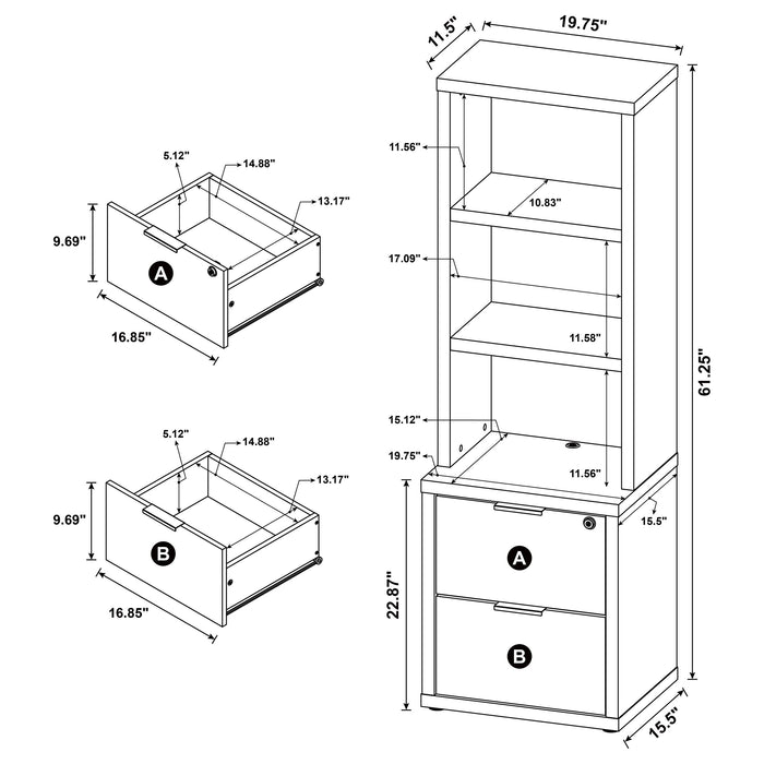 Westpark Bookcases - U&U Home Budget Furniture (Carteret, NJ)