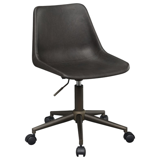 Carnell Adjustable Height Office Chair with Casters Brown and Rustic Taupe - U&U Home Budget Furniture (Carteret, NJ)