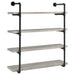 Elmcrest 40-inch Wall Shelf Black and Grey Driftwood - U&U Home Budget Furniture (Carteret, NJ)