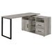 Hertford L-shape Office Desk with Storage Grey Driftwood - U&U Home Budget Furniture (Carteret, NJ)