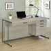 Loomis 4-drawer Rectangular Office Desk Whitewashed Grey and Gunmetal - U&U Home Budget Furniture (Carteret, NJ)