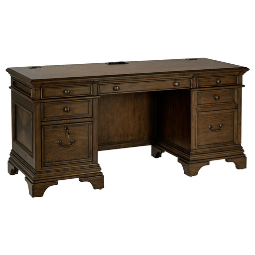 Hartshill Credenza with Power Outlet Burnished Oak - U&U Home Budget Furniture (Carteret, NJ)
