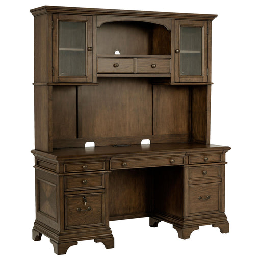 Hartshill Credenza with Hutch Burnished Oak - U&U Home Budget Furniture (Carteret, NJ)