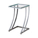 Cayden Rectangular Top Accent Table Chrome and Clear - U&U Home Budget Furniture (Carteret, NJ)