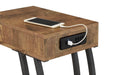 Troy Accent Table with Power Outlet Antique Nutmeg - U&U Home Budget Furniture (Carteret, NJ)