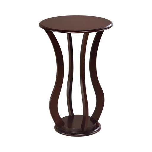 Elton Round Top Accent Table Cherry - U&U Home Budget Furniture (Carteret, NJ)