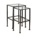 Leilani 2-piece Glass Top Nesting Tables Black - U&U Home Budget Furniture (Carteret, NJ)