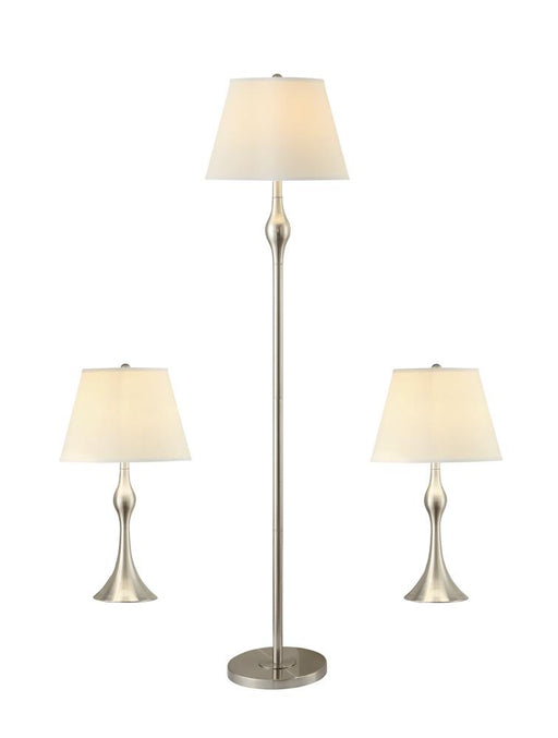Griffin 3-piece Slender Lamp Set Brushed Nickel - U&U Home Budget Furniture (Carteret, NJ)