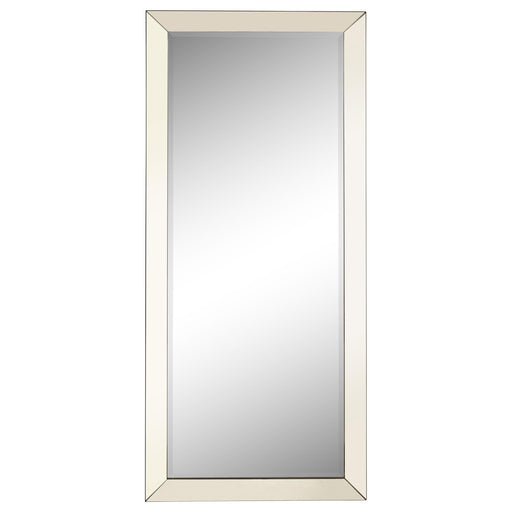 Barnett Rectangular Floor Mirror Silver - U&U Home Budget Furniture (Carteret, NJ)