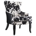 Trea Cowhide Print Accent Chair Black and White - U&U Home Budget Furniture (Carteret, NJ)