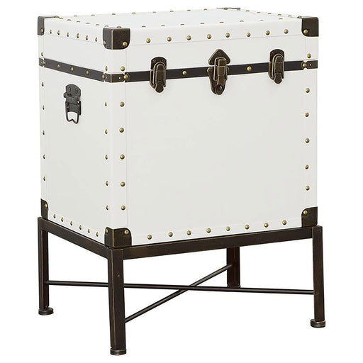 Nancy Accent Cabinet with Nailhead Trim White - U&U Home Budget Furniture (Carteret, NJ)