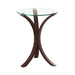 Edgar Round Accent Table Cappuccino - U&U Home Budget Furniture (Carteret, NJ)