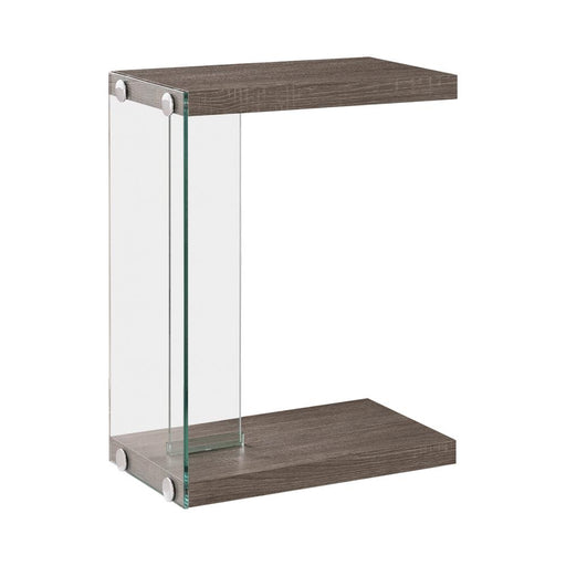 Colby Accent Table Weathered Grey and Clear - U&U Home Budget Furniture (Carteret, NJ)