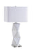 Camie Geometric Ceramic Base Table Lamp White - U&U Home Budget Furniture (Carteret, NJ)