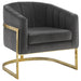 Joey Tufted Barrel Accent Chair Dark Grey and Gold - U&U Home Budget Furniture (Carteret, NJ)