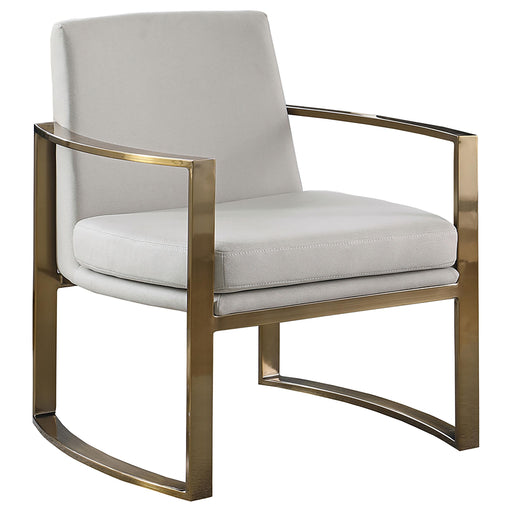 Cory Concave Metal Arm Accent Chair Cream and Bronze - U&U Home Budget Furniture (Carteret, NJ)
