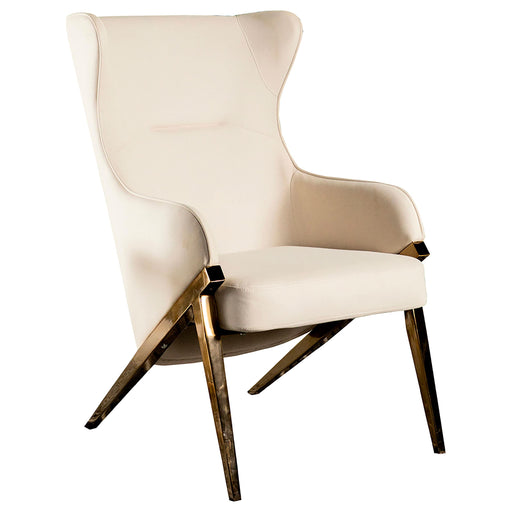 Walker Upholstered Accent Chair Cream and Bronze - U&U Home Budget Furniture (Carteret, NJ)