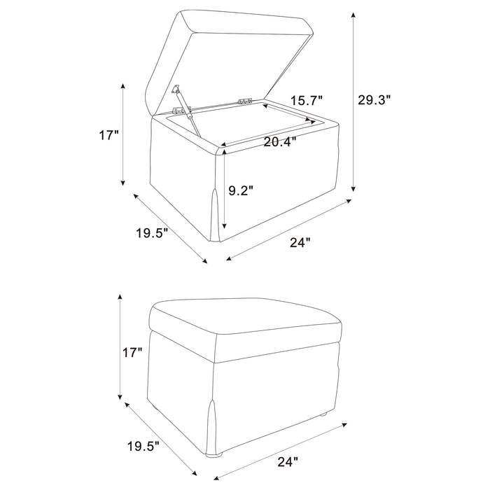 Winter Ottomans - U&U Home Budget Furniture (Carteret, NJ)