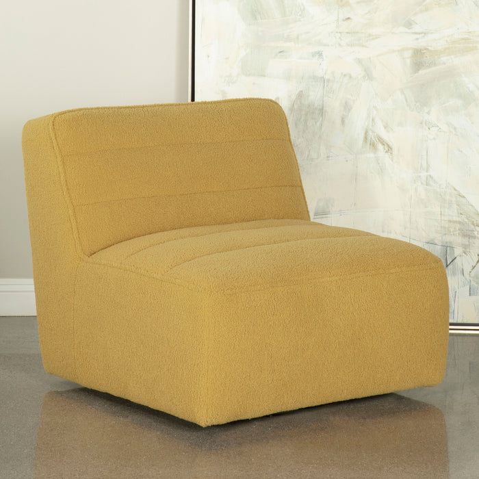 Cobie Upholstered Swivel Armless Chair - U&U Home Budget Furniture (Carteret, NJ)