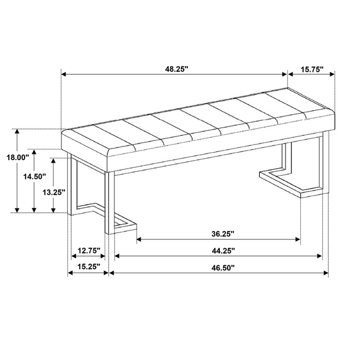 Mesa Bench - U&U Home Budget Furniture (Carteret, NJ)