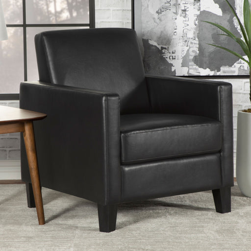 Julio Upholstered Accent Chair with Track Arms Black - U&U Home Budget Furniture (Carteret, NJ)