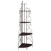 Poppy 4-shelf Corner Bookcase Cappuccino and Copper - U&U Home Budget Furniture (Carteret, NJ)