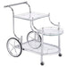 Sarandon 3-tier Serving Cart Chrome and Clear - U&U Home Budget Furniture (Carteret, NJ)