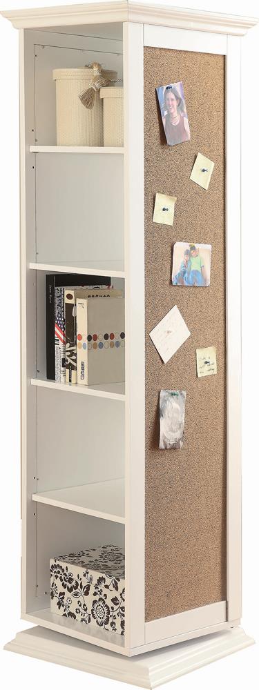 Robinsons Swivel Accent Cabinet with Cork Board White - U&U Home Budget Furniture (Carteret, NJ)